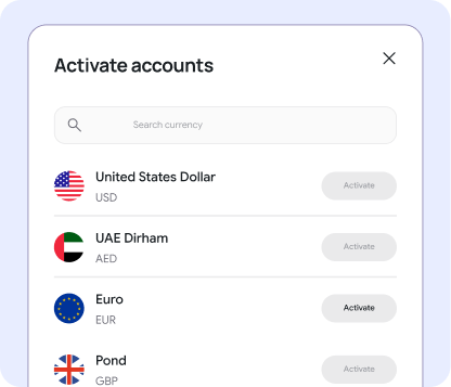 Apply for the local currency accounts you need