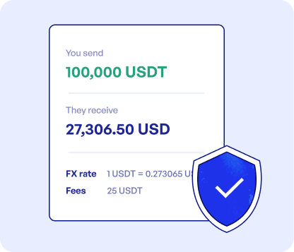 Send the payment — FX rate and fees summary